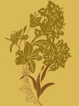 复古植物花卉插画图案