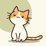 可爱坐姿猫咪插画