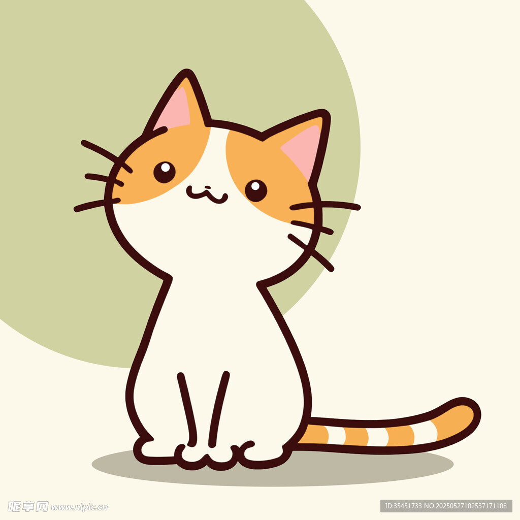可爱坐姿猫咪插画
