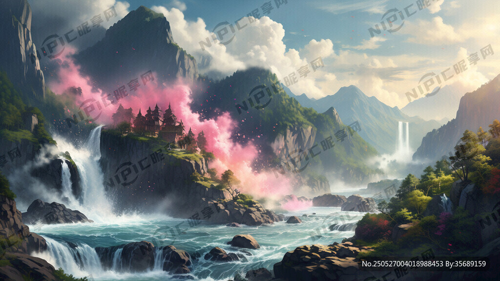 能量图美丽山水