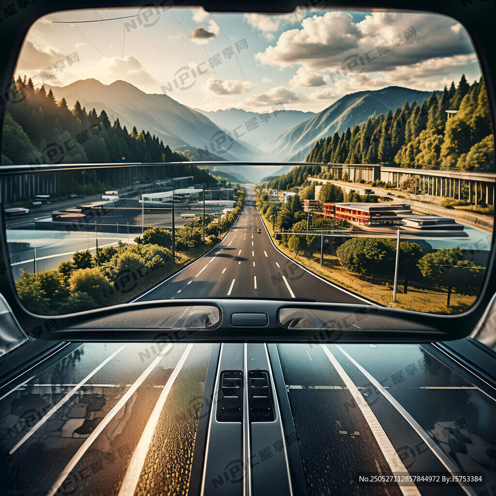 汽车挡风玻璃外道路高清场景