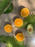 鲜橙牛油果搭配清新画面