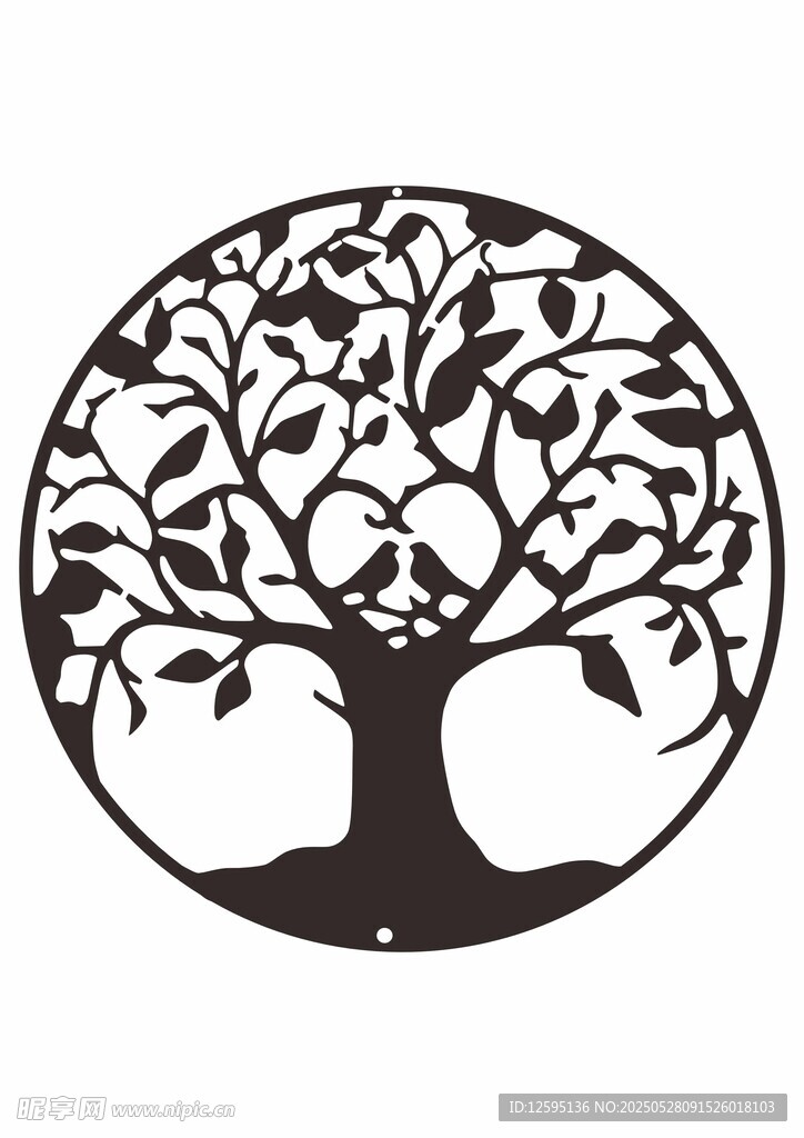 圆形铁艺生命树装饰图案
