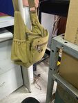 手工制作的绿色帆布手提包