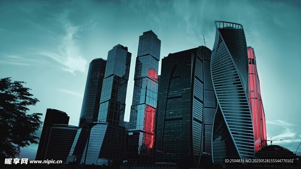 未来感都市摩天大楼景观