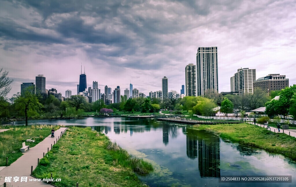 城市河畔风景