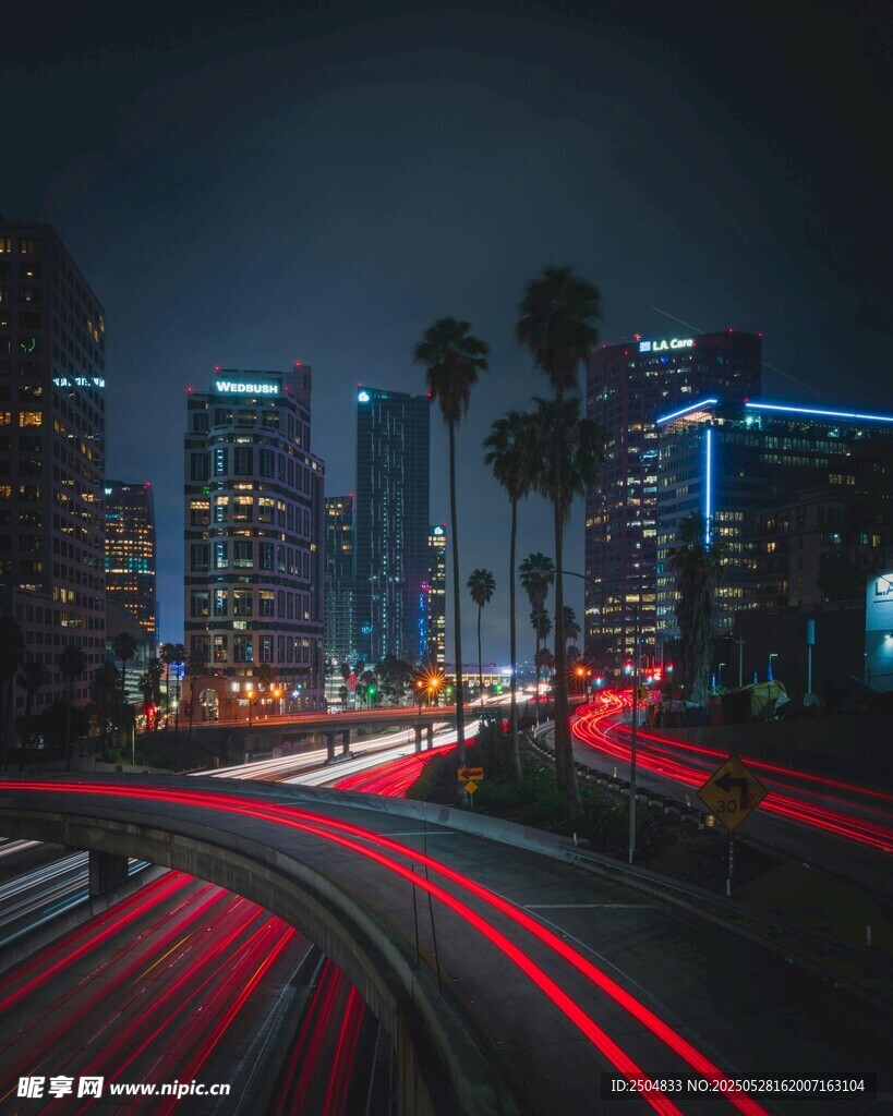 城市夜景车流光影之美