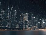 城市夜空星轨璀璨夜景