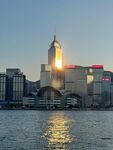 香港城市天际线夕阳美景