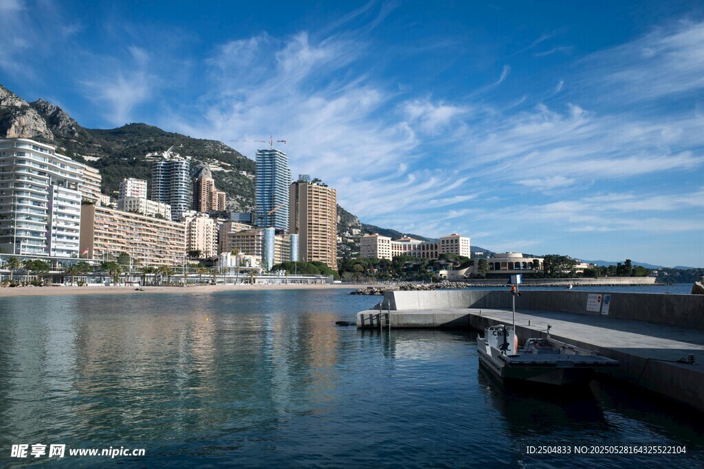 摩纳哥海滨城市美丽风光