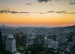 城市日落美景俯瞰