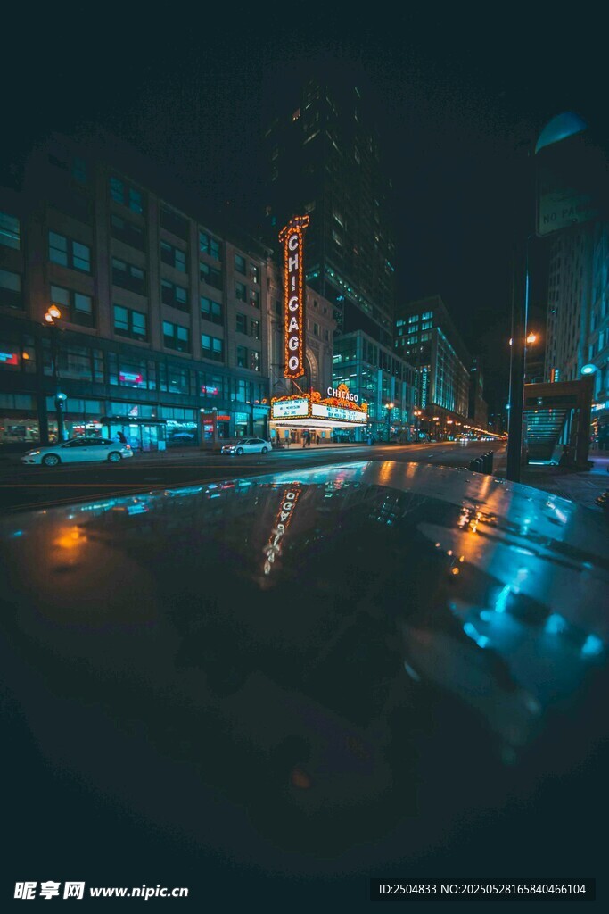 城市夜景中的绚丽光影