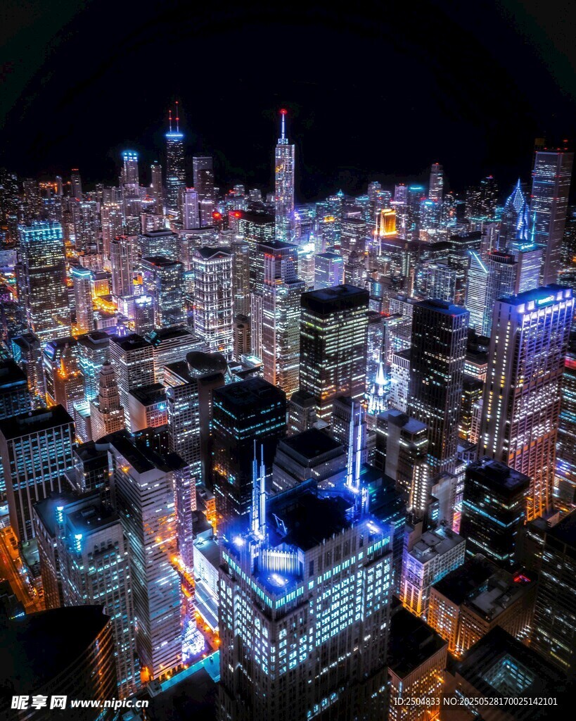 璀璨都市夜景俯瞰图