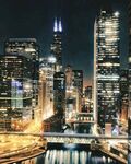 繁华都市夜景璀璨灯火