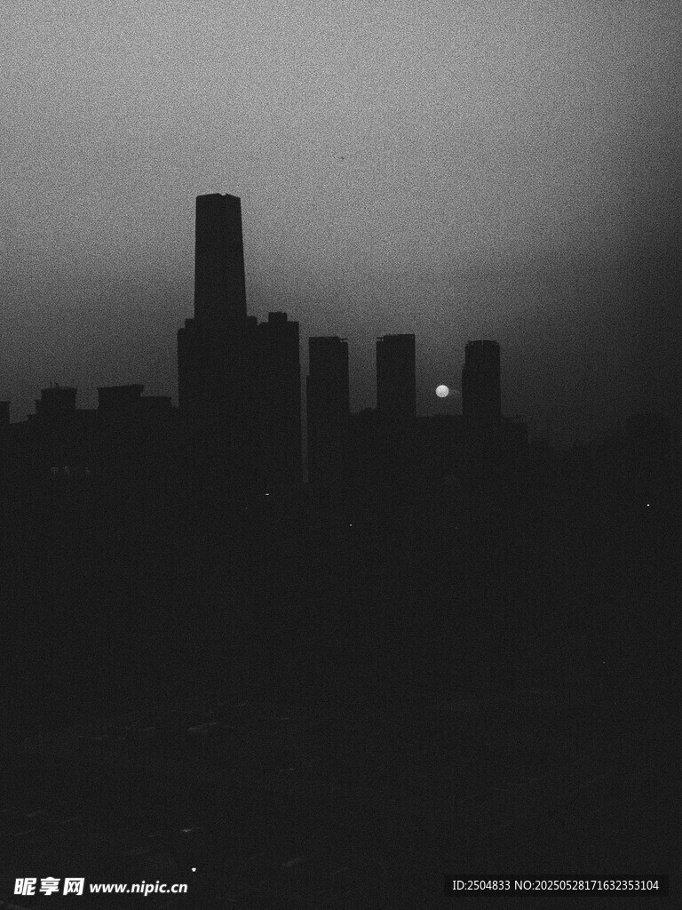 城市剪影 暮色中的天际线