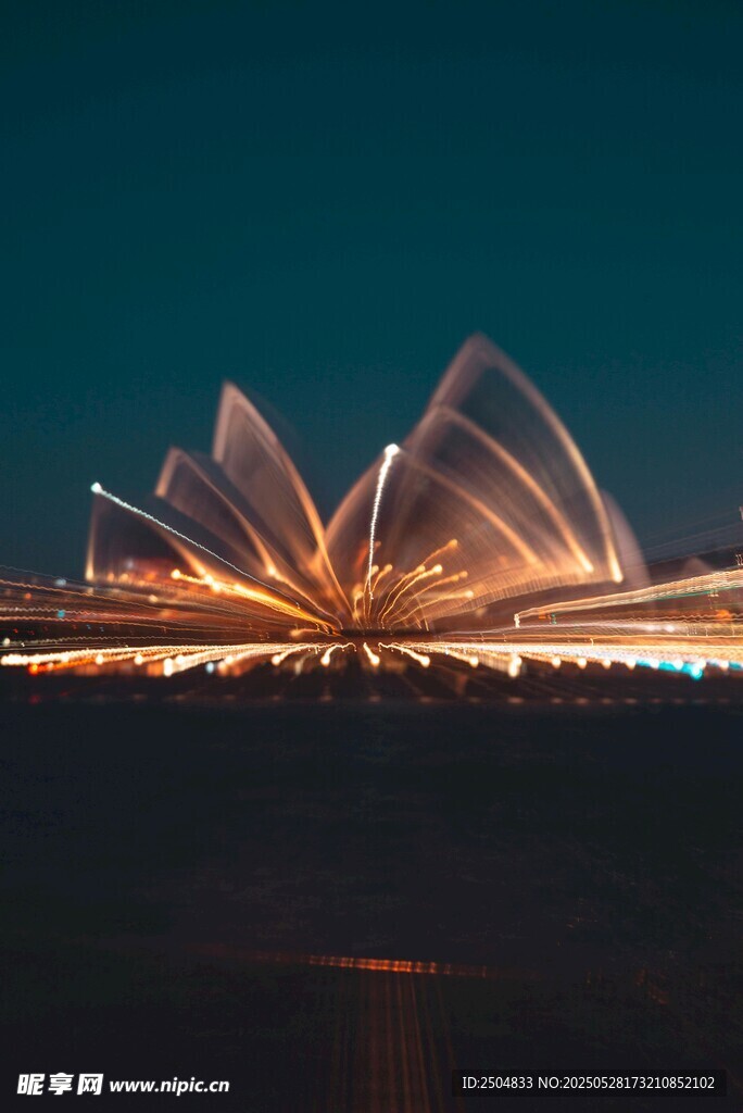 悉尼歌剧院夜景璀璨灯光