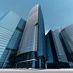 现代摩天大楼建筑群景观