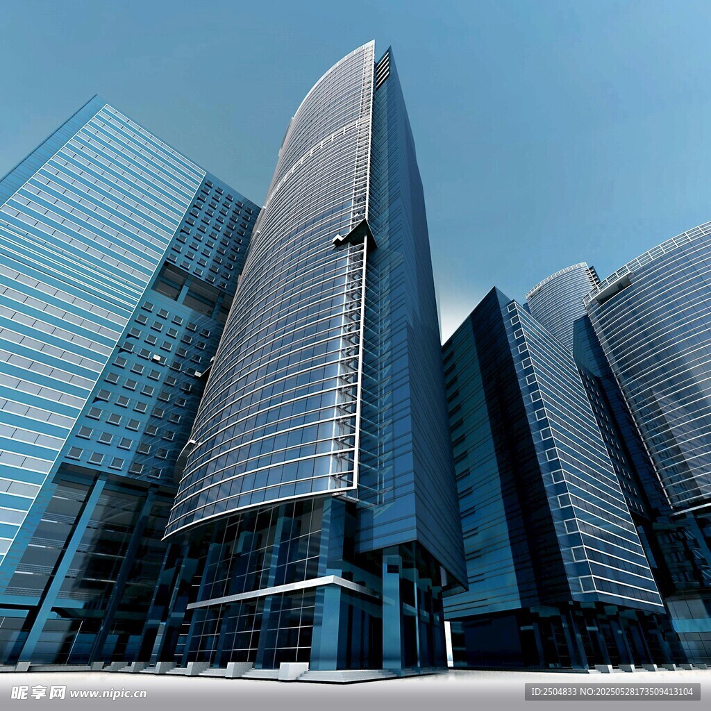 现代摩天大楼建筑群景观