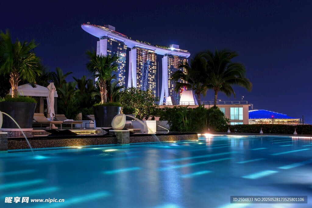 新加坡滨海湾夜景泳池