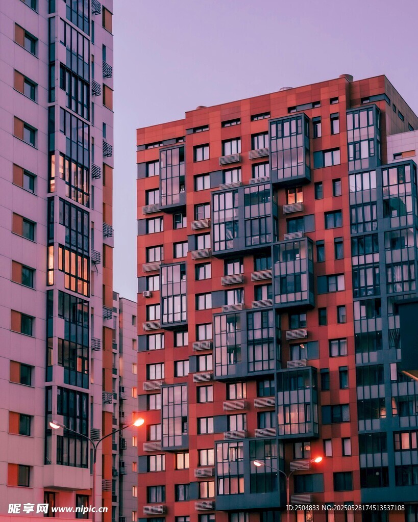 城市多彩高楼建筑景观