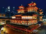 中式古建夜景璀璨灯火