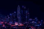 迪拜璀璨夜景城市天际线