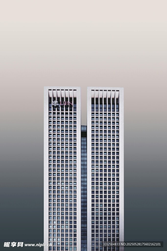 现代双子高楼建筑景观