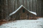 雪覆林间小屋