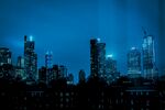夜幕下的繁华都市景观
