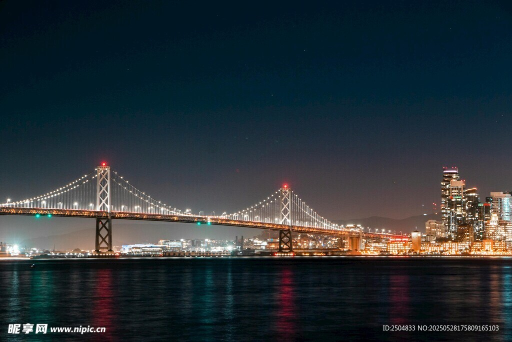 旧金山海湾大桥夜景