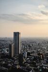 城市天际线日落景观