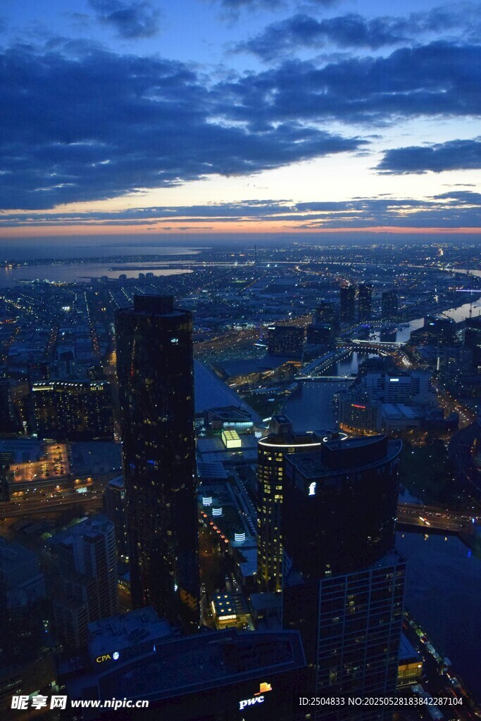 城市夜景俯瞰图