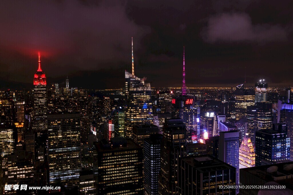 纽约璀璨夜景俯瞰图