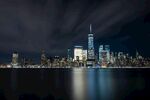 纽约夜景璀璨城市天际线