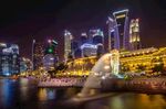 新加坡璀璨夜景喷泉景观