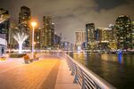 城市河畔夜景迷人风光