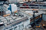 城市建筑工地俯瞰景象
