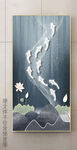 现代轻奢简约好寓意九鱼图玄关