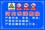 河内水深危险警示牌