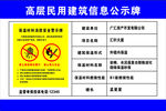 高层民用建筑信息公示牌