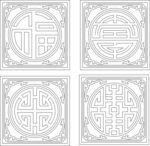 福禄寿禧水刀雕刻图 地面拼花