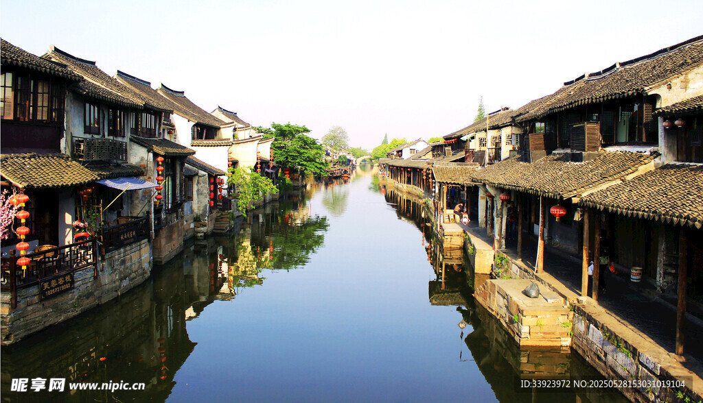 江南水乡古巷河道美景
