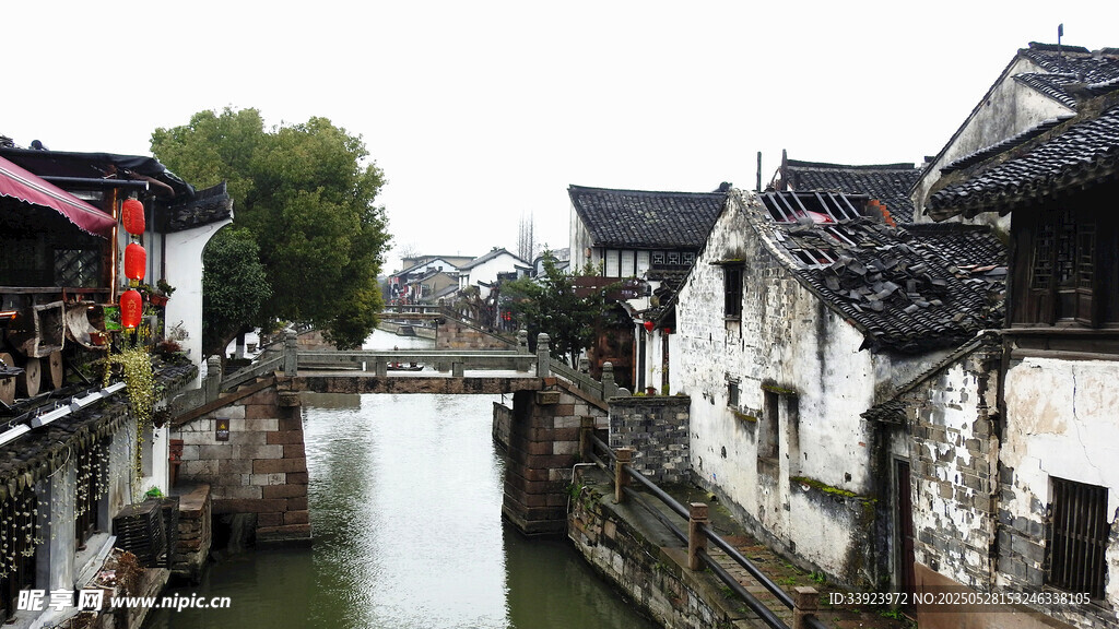 江南水乡古巷小河美景