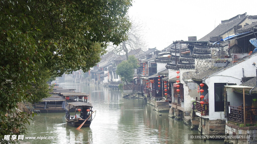 江南水乡古镇河道美景