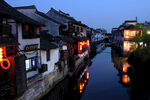 江南水乡夜景古色古香