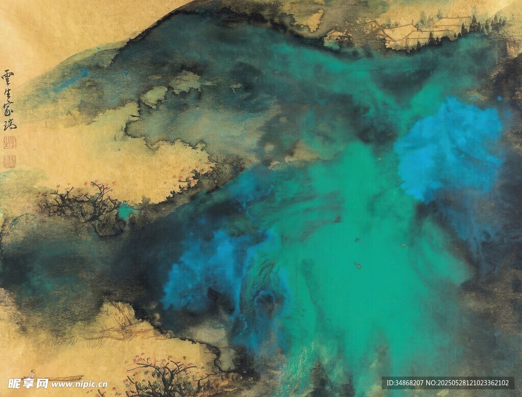 水墨山水抽象画
