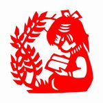 女孩读书剪纸艺术形象