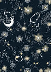 梦幻夜空星星月亮云朵图案