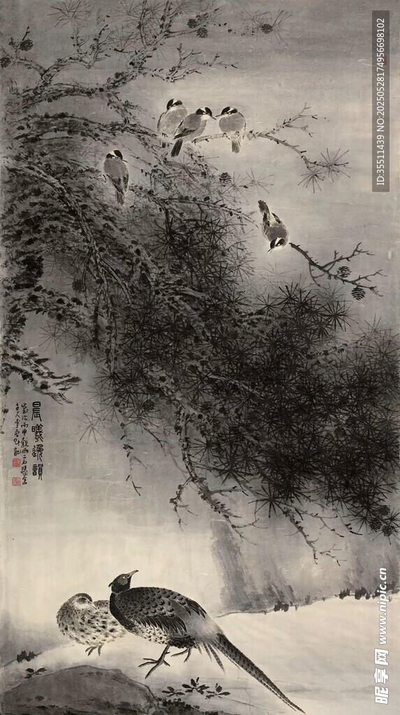 水墨花鸟图