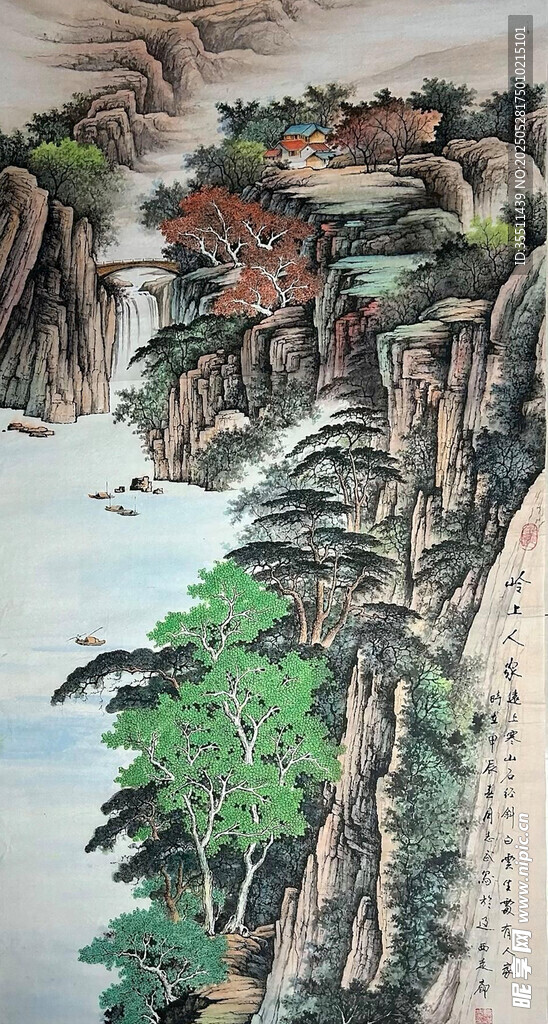 水墨山水国画风景图